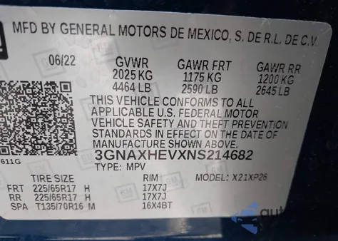 2022 Chevrolet Equinox Fwd Ls from USA, damaged, VIN 3GNAXHEVXNS214682